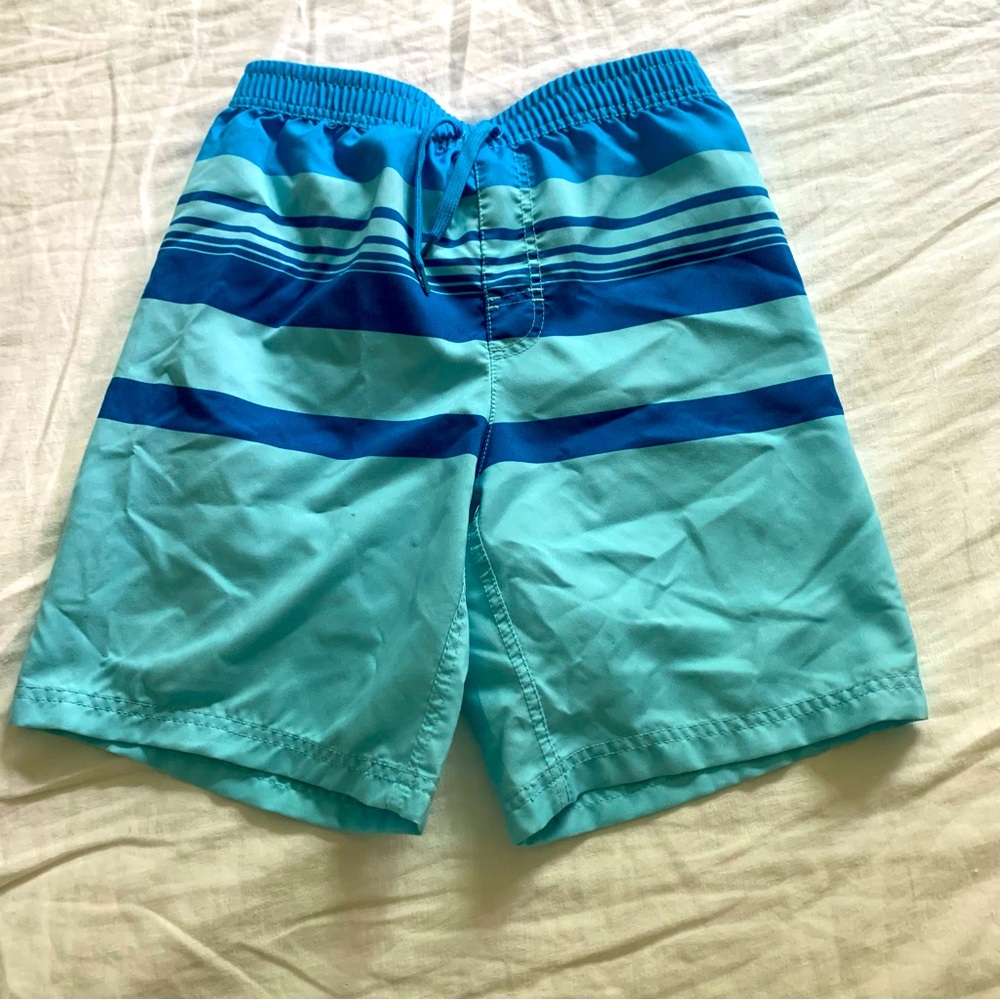 Blue Striped Swimming Trunks For Boys (Canadian Made)